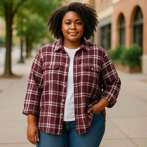 Duluth Trading Co. Plaid Flannel Fleece Lined Jacket - Picture 2 of 11